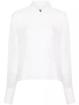 Genny шелковая рубашка с прямым воротником, белый