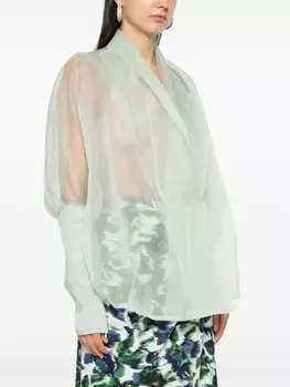 Genny шелковая рубашка, зеленый