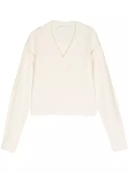 Genny шерстяной свитер с декоративной строчкой, белый