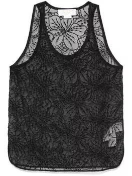 Genny топ из органзы с цветочной вышивкой, черный