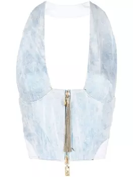 Genny топ на молнии с вырезом халтер, синий