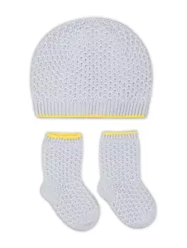 Gensami kids комплект из шапки и перчаток с принтом, синий