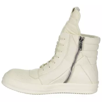Geobasket Скейтбординг Кроссовки Мужские Высокие Молочно-Белые Rick Owens