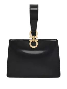Геометрическая кожаная сумка Ferragamo, черный