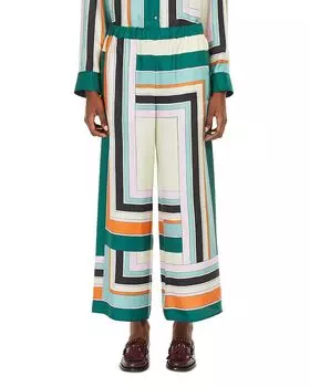 Геометрические брюки из шелка Ottavo Weekend Max Mara, мультиколор