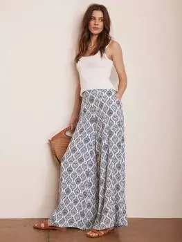 Геометрические брюки с широкими штанинами Mint Velvet, цвет Natural Cream