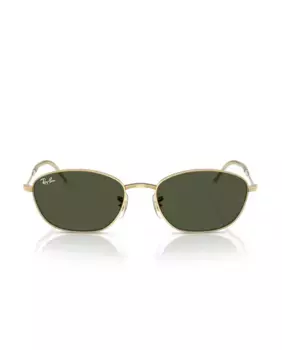 Геометрические металлические женские солнцезащитные очки зеленого цвета Ray-Ban, золото