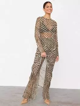 Геометрические прозрачные расклешенные брюки Never Fully Dressed, разноцветный