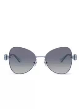 Геометрические солнцезащитные очки, украшенные кристаллами Swarovski Eyewear, синий