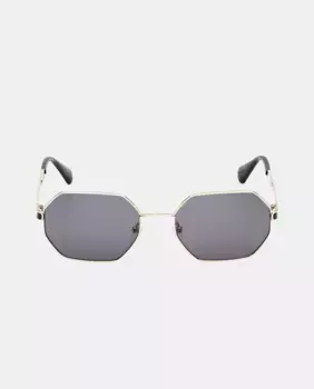 Геометрические женские солнцезащитные очки из золотистого металла Max&Co, золотой