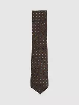 Геометрический галстук из шелковой смеси marco Reiss, цвет Tobacco Brown