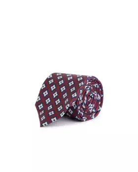 Геометрический шелковый галстук Silbon, красный