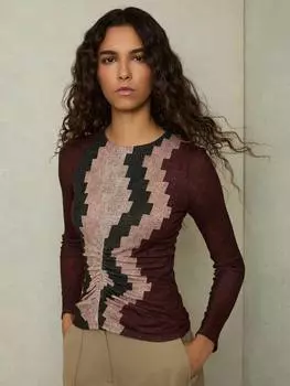 Геометрический топ джанны Reiss, бордовый