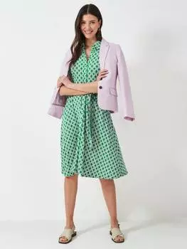 Геометрическое платье эммы Crew Clothing, цвет Green/White