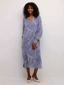 Геометрическое платье genette KAFFE, цвет Indigo Blue/Turtle
