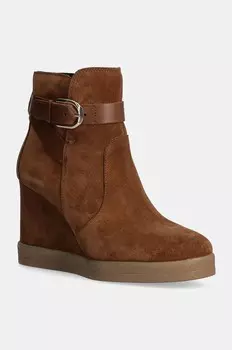 Geox D ELIDEA WEDGE замшевые ботильоны, коричневый