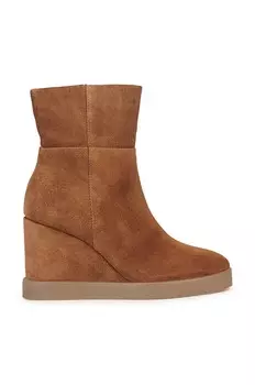 Geox D ELIDEA WEDGE замшевые ботильоны, коричневый