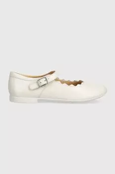 Geox Детские кожаные балетки JR PLIE, белый