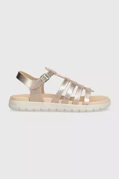 Geox Детские кожаные сандалии SANDAL SOLEIMA, золотой
