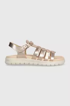 Geox Детские кожаные сандалии SANDAL SOLEIMA, золотой