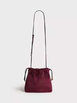 Gerard Darel Alice Кожаная сумка через плечо на шнурке, фиолетовая