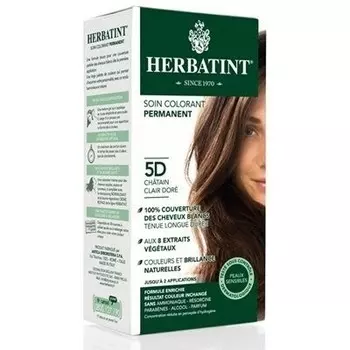 Гербатинт, Стойкая краска для волос, 5D LIGHT GOLD CHESTNUT золотая серия Herbatint