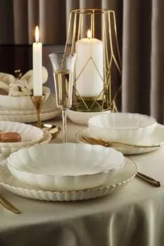 Гермия, BNLZF24Y220, обеденный сервиз (24 предмета), 100 % ФАРФОР, 27 х 27 см Hermia Concept