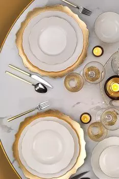 Гермия, BNOLY24Y2120, столовый сервиз (24 предмета), 100 % ФАРФОР, 27 х 27 см Hermia Concept, мультиколор