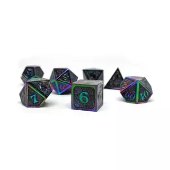 Героический кубик металлического блеска — разноцветный (7), Dice - Metal 7 Piece Poly Sets (Easy Roller Dice)