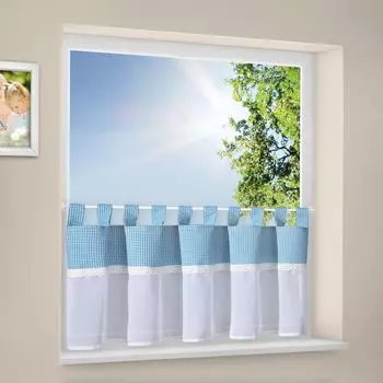 Gerster Bistro с петлями, в клетку Ш = 150 х В = 50 смПрозрачный Мы в клетку синий