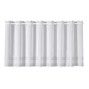 Gerster Bistro с вышивкой, маленькие кружочки Ш = 150 x В = 45 смПрозрачная вуаль кружочки светло-серая, серый