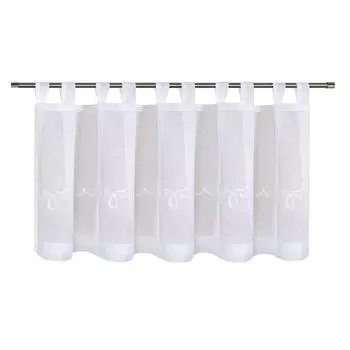 Gerster Bistro, с вышивкой Ш = 150 x В = 50 смПрозрачная вуаль с рисунком белая, белый