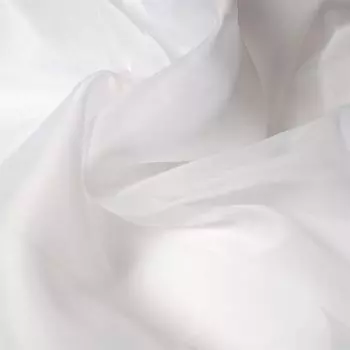 Gerster Store с лентой с рюшами, однотонная Ш = 600 x В = 180 смПрозрачная вуаль однотонная белая, белый