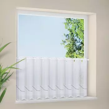 Gerster вышивка бистро, "Волна" Ш = 150 х В = 50 смВуаль прозрачная волны белая, белый