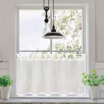 Герстерская панельная штора "Carna", (1 шт.), петлевая штора-бистро "Carna" Gerster, цвет offwhite