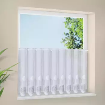 Герстерская панельная штора «Леони», (1 шт), панно с вышивкой шариками Gerster, цвет anthrazit/taupe/wei