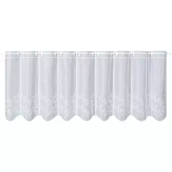 Герстерская панельная штора «ШПАГЕТ», (1 шт.), высококачественная вуаль с вышивкой цветочных усиков Gerster, белый