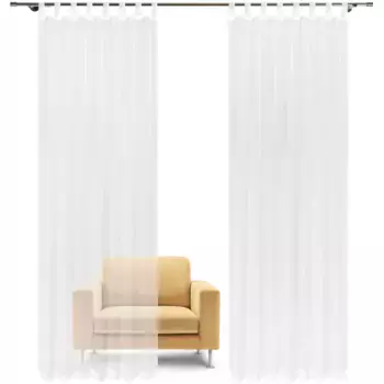 Герстерская штора «Фелия», (1 шт.), однотонная петлевая штора в нескольких цветах Gerster, белый