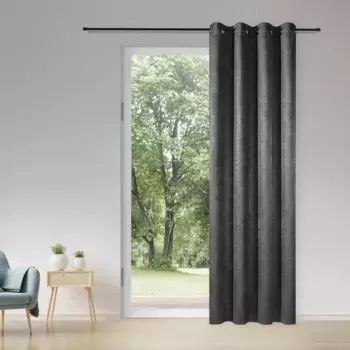 Герстерская штора «Лавина», (1 шт.), непрозрачная штора на люверсах «Лавина» Gerster, серый