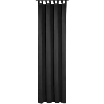 Герстерская штора «Тони», (1 шт.), ВхШ: 235x140, петлевая штора с однотонной тесьмой, затемнение Gerster, черный