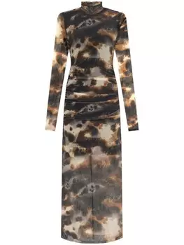 Gestuz макси-платье с принтом тай-дай, коричневый