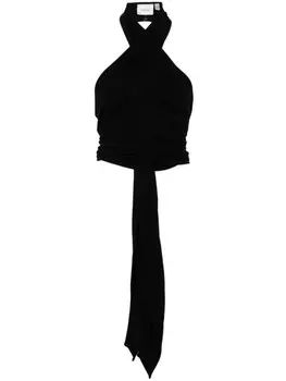 Gestuz укороченный топ с халтернеем, черный