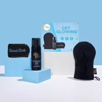 Get Glowing 3 Piece Starting Kit Dark Self Tan Set Сделано в Австралии Веганский продукт Не тестируется на животных Bondi Sands