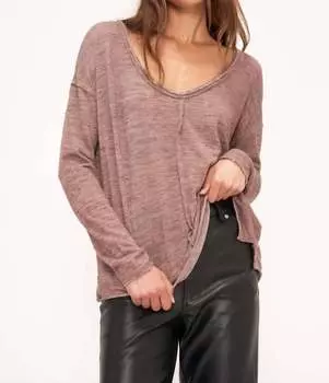 Get Up And Go Marled топ с длинными рукавами цвета Acorn PROJECT SOCIAL T