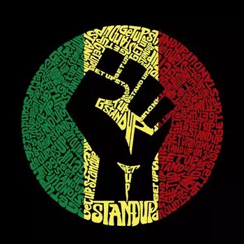 Get Up Stand Up — мужская футболка премиум-класса с рисунком Word Art LA Pop Art