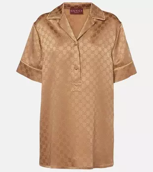 GG атласная блузка Gucci, Rame/Mix