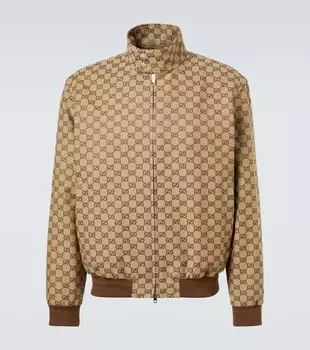 GG Canvas бомбер Gucci, Camel/Ebony