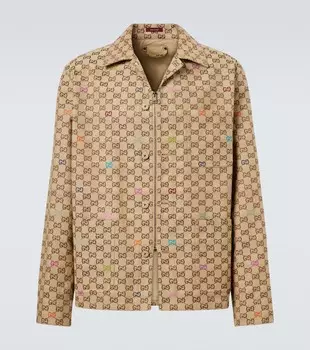 GG Canvas куртка из хлопковой смеси Gucci, Camel/Orange/Mc