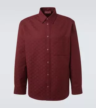 GG Canvas рубашка из хлопковой смеси Gucci, Rosso Ancora