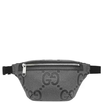Gg jumbo кожаная поясная сумка Gucci, черный